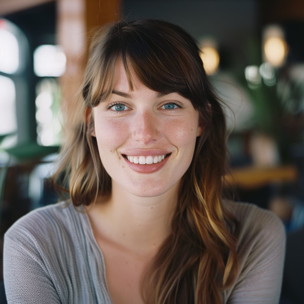 casual headshot wardrobe grey top professional style copy