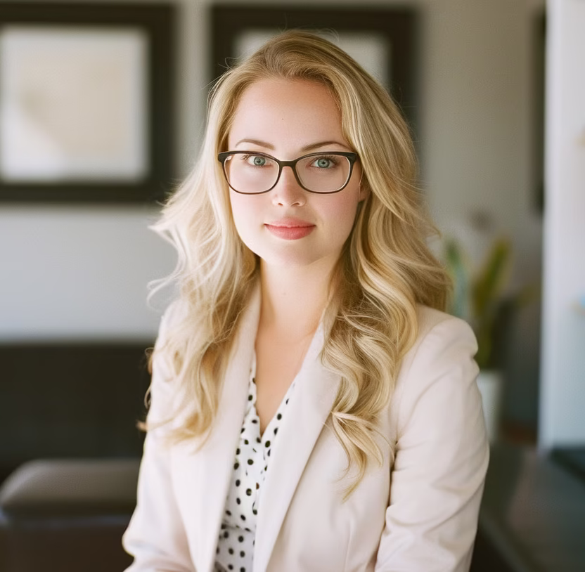 jersey city headshot woman glasses modern style by alex kaplan