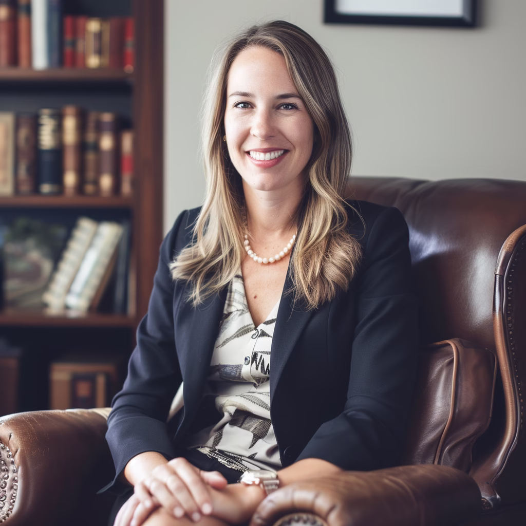 female attorney headshot newark nj office chair