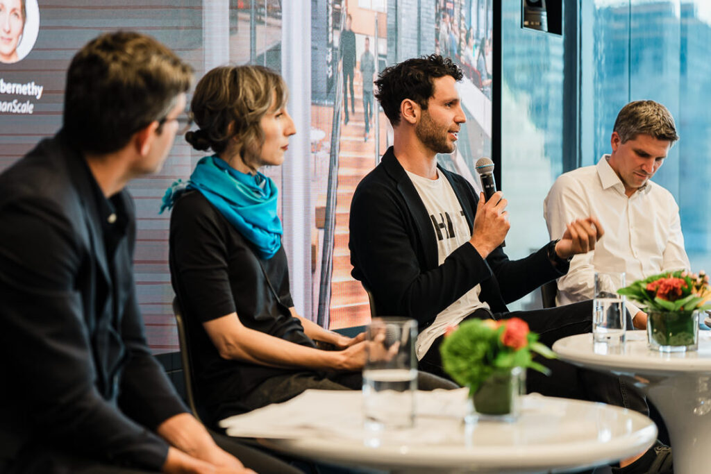 Circularity in Practice panel discussion with speakers during Climate Week NYC, photo by Alex Kaplan Photography.