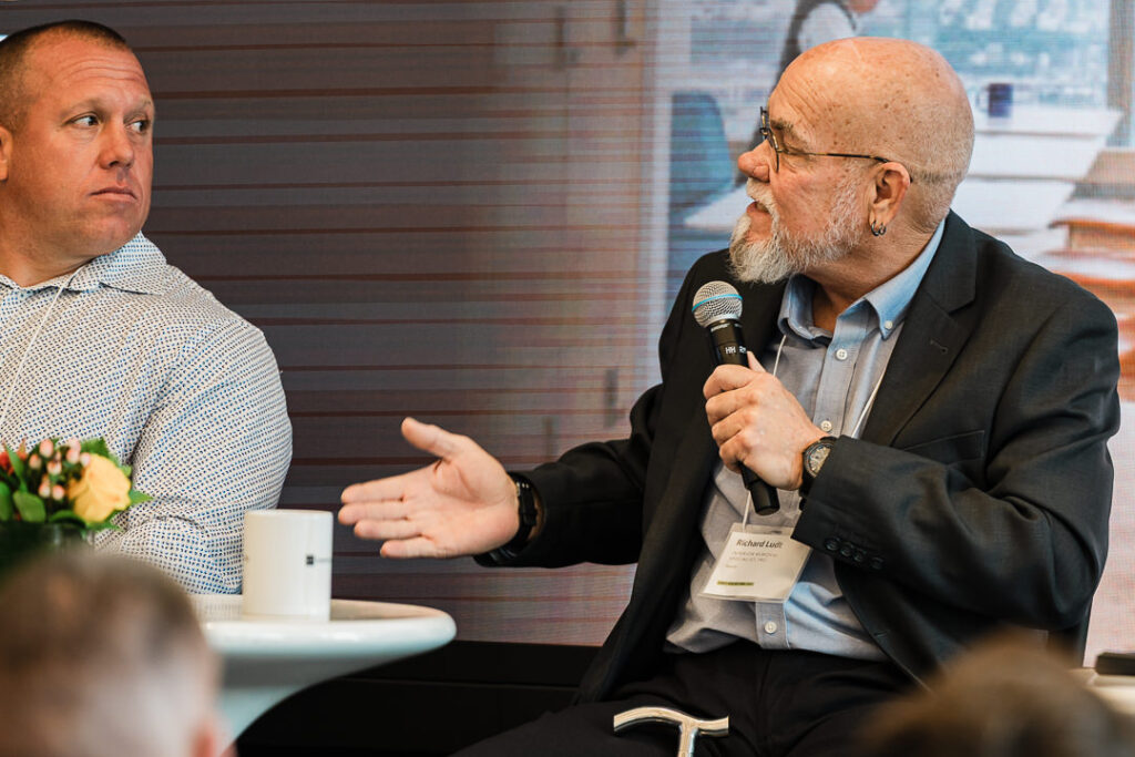 Richard Ludt speaking during panel session at Circularity in Practice, photographed in NYC by Alex Kaplan.