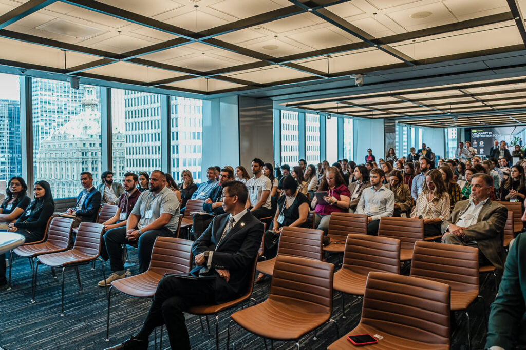 Audience attending Climate Week NYC Circularity in Practice panel, photographed by Alex Kaplan.