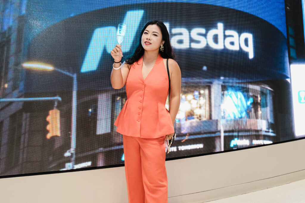 Linkhome AI team member toast celebration Nasdaq IPO listing ceremony corporate event photographer NYC