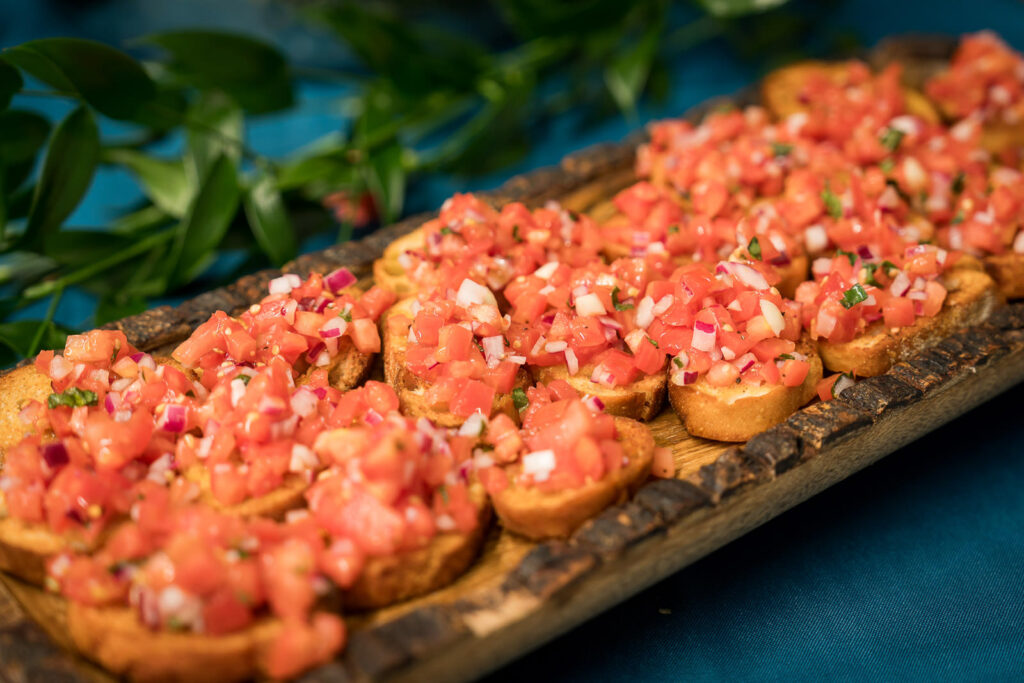 Bruschetta appetizers at OnePoint BFG celebration
