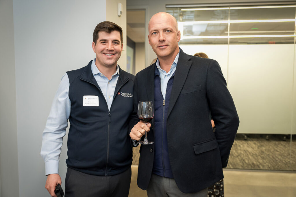 OnePoint BFG Wealth Partners team and clients group photo at Parsippany wine tasting