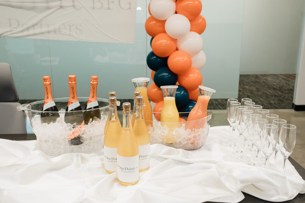 Champagne and mimosas served at OnePoint BFG Wealth Partners brand launch