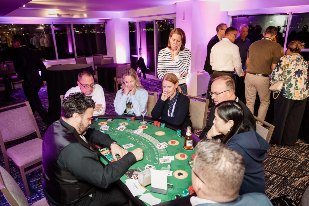 Blackjack game corporate team bonding by Alex Kaplan Photography