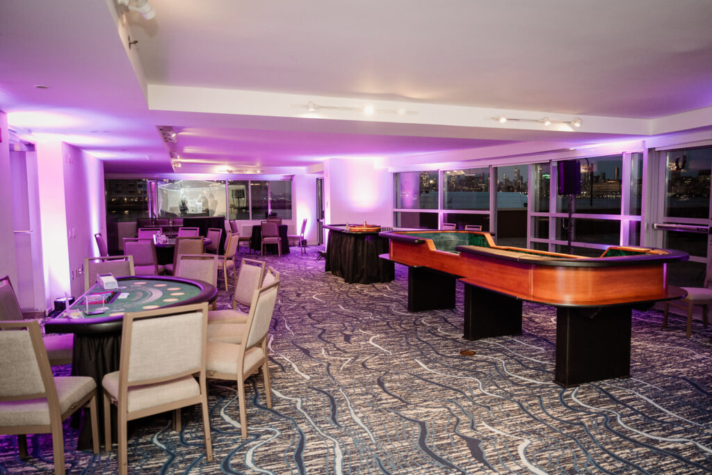 Corporate casino room with dramatic purple lighting by Alex Kaplan