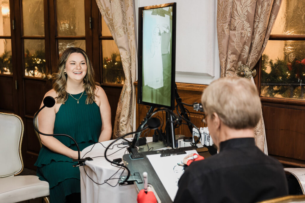 Live podcast interview during corporate awards dinner photographed by Alex Kaplan Photography