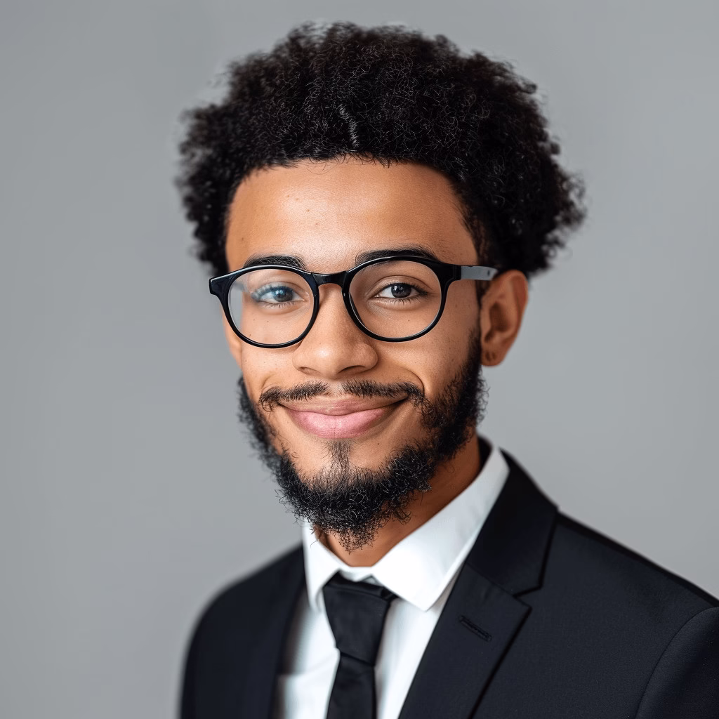 Clean medical school headshot with neutral background in Bergen County