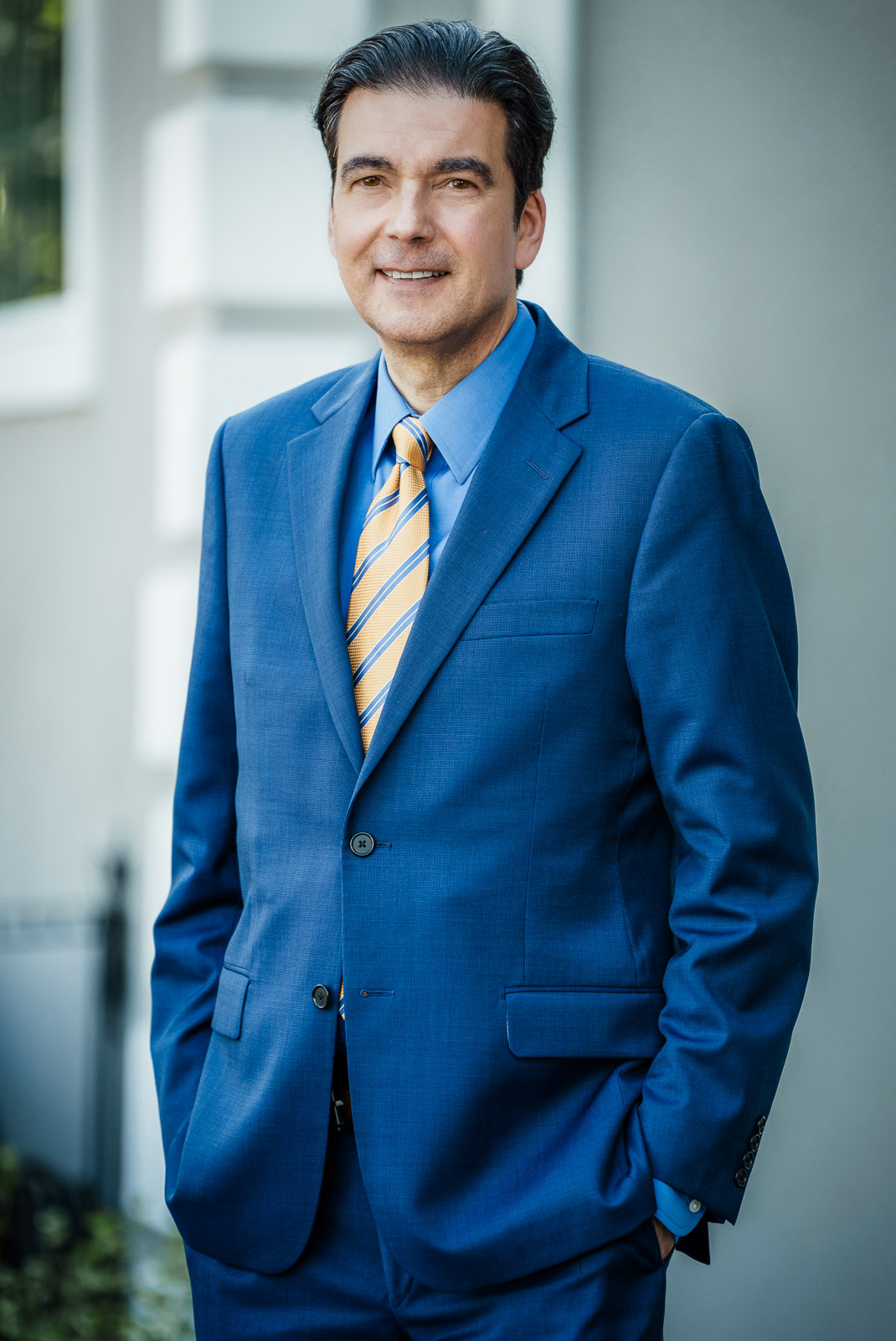 attorney outdoor portrait blue suit natural light bergen county