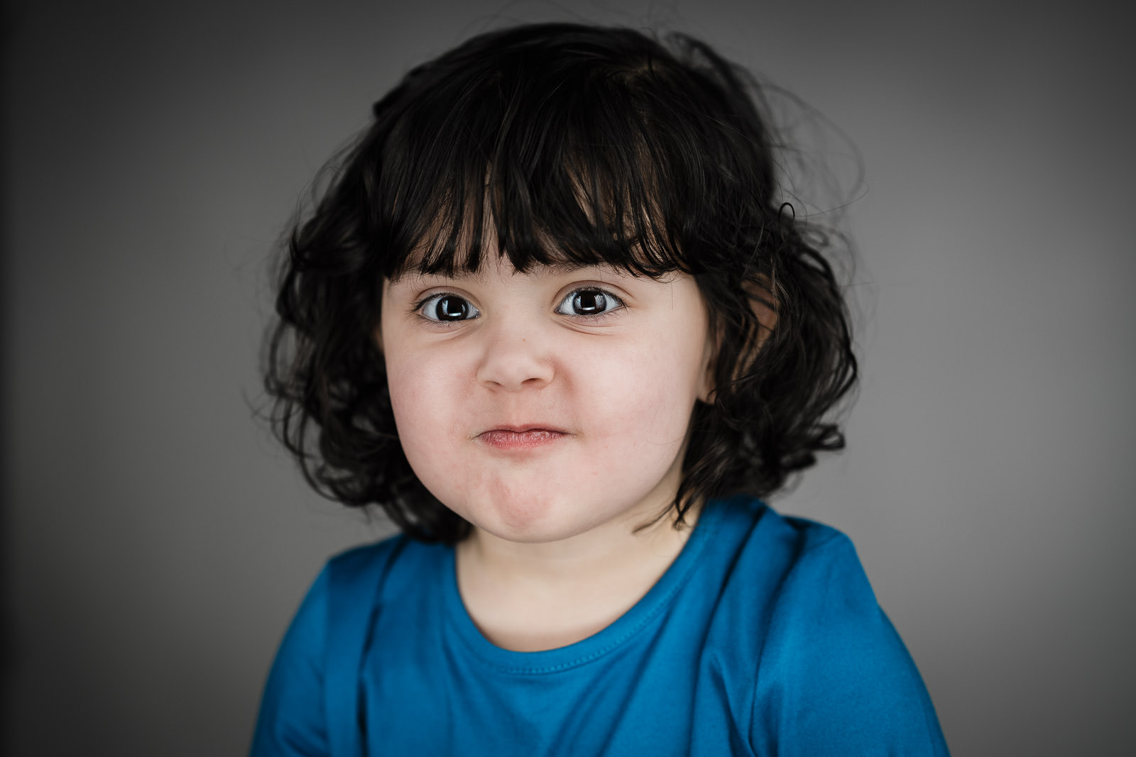 Child actor headshots NJ toddler attitude expression blue shirt Northern New Jersey