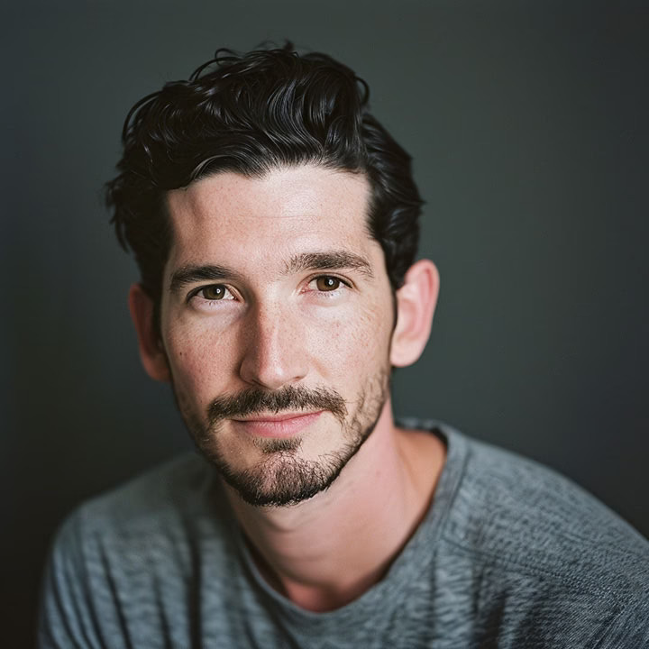 authentic headshot soft natural expression male portrait New Milford NJ photographer