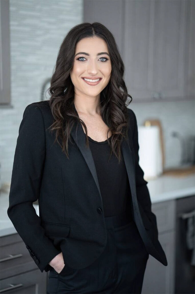 Luxury headshot photography session with professional woman in modern New Jersey setting