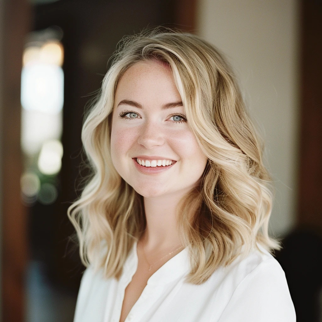 natural professional headshots Bergen County NJ polished confident portrait blonde woman