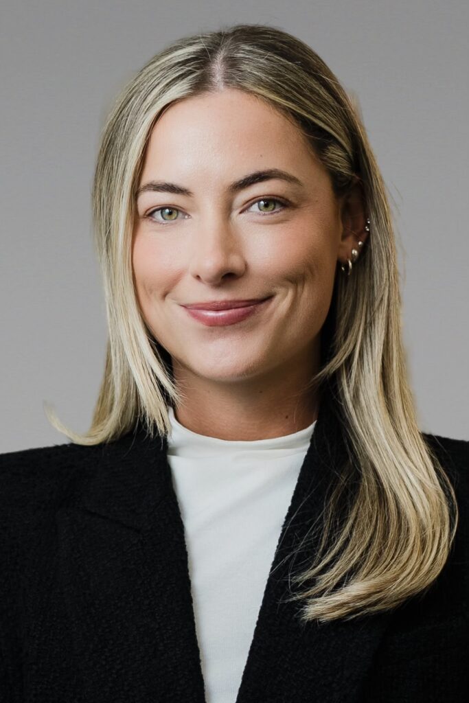 Professional headshot of a woman in a black blazer photographed by Alex Kaplan in Northern New Jersey