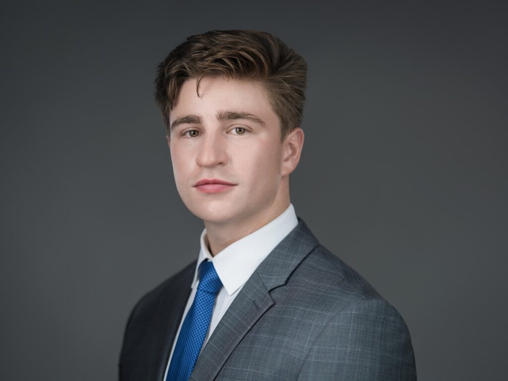 professional headshot young man gray suit nj alex kaplan photo 2