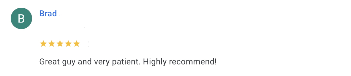 Five-star Google review praising a branding portrait session at Alex Kaplan's New Milford NJ studio