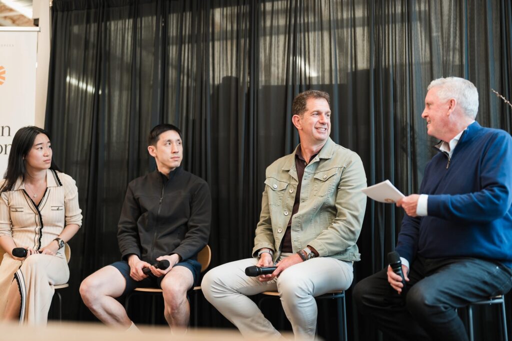 Panelists in discussion on stage during the Valon Sessions corporate leadership panel