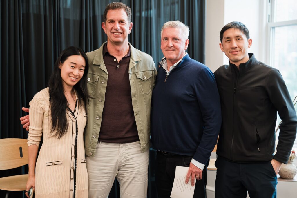 Four panelists posing together after the Valon Sessions corporate leadership panel