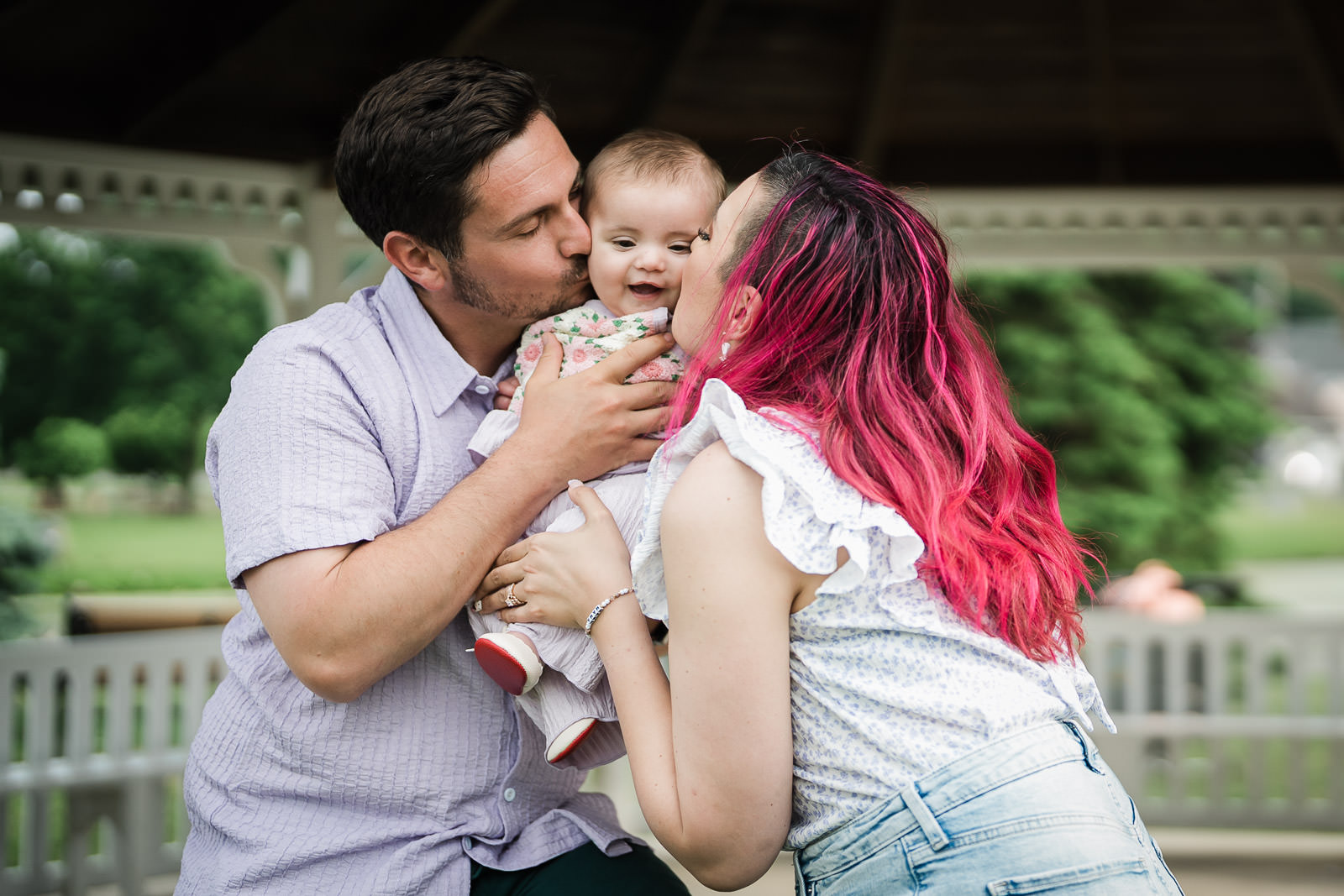 family photographer nj cheek kiss portrait monroe