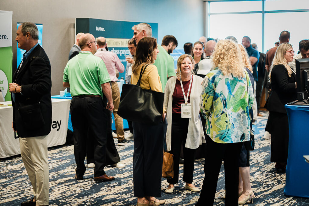 Attendees networking in the exhibit hall at Subscription Show 2025 in Jersey City
