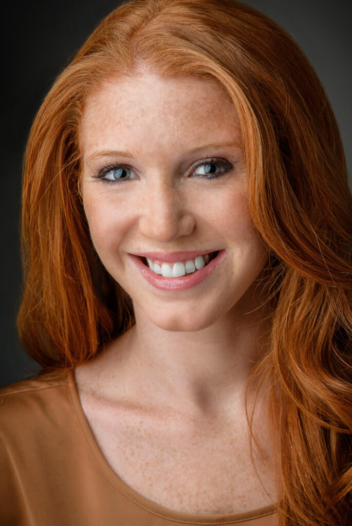 Female actor posing during an editorial headshot session in Northern New Jersey