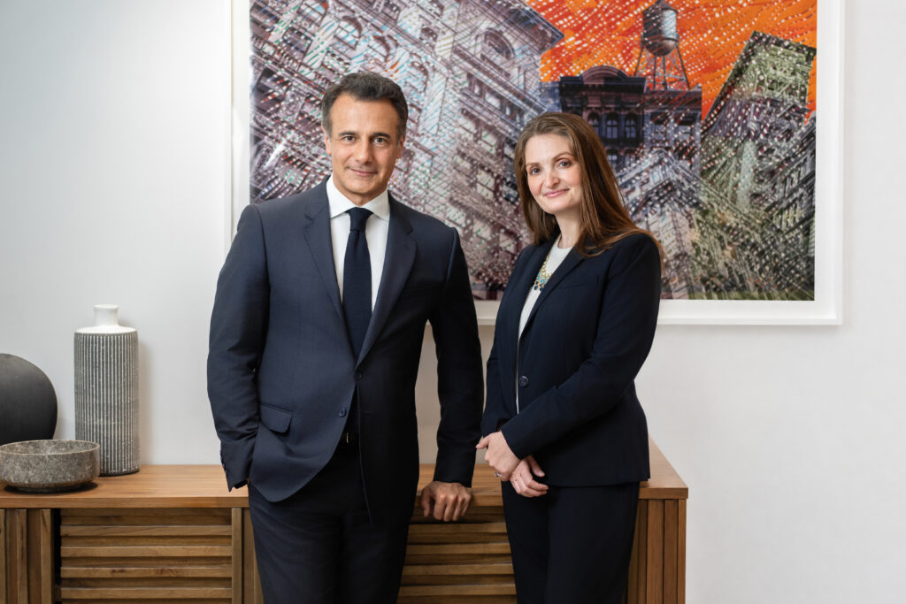 Two attorneys photographed together during a Tarter Krinsky and Drogin leadership session in their office