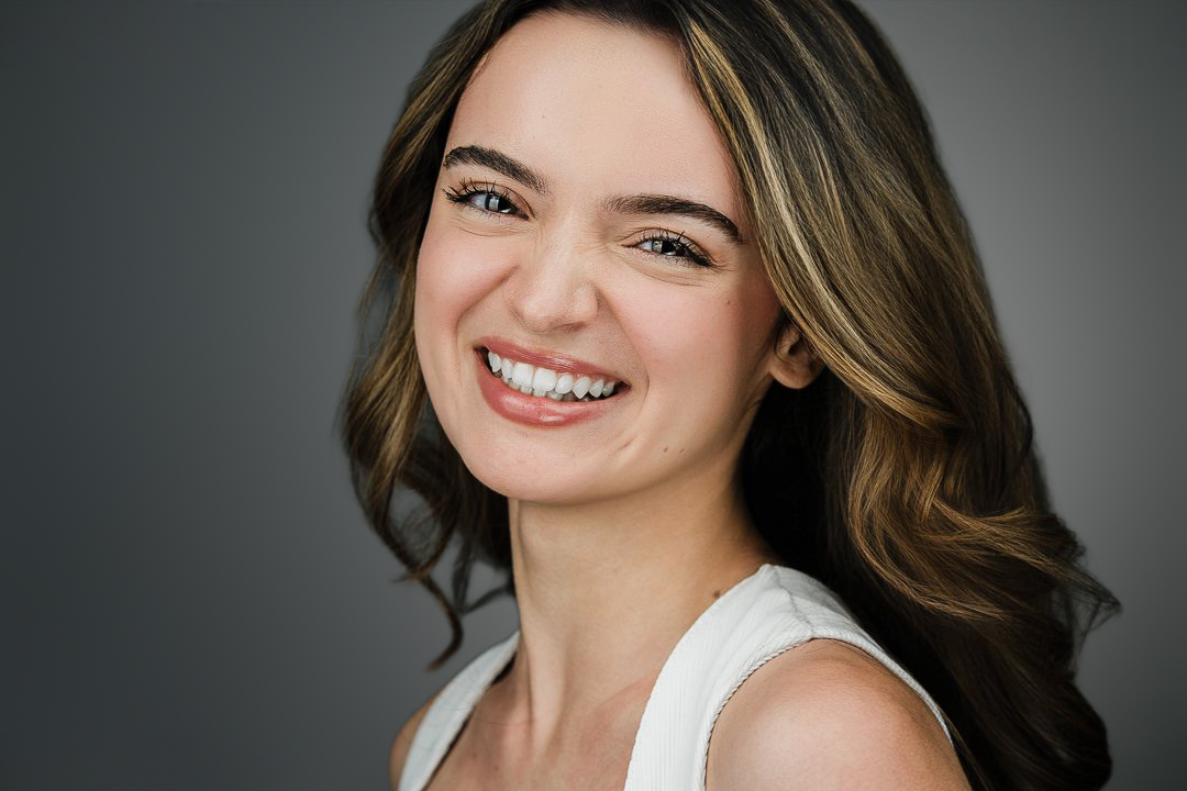 Actor smiling naturally during a commercial headshot session in New Milford NJ