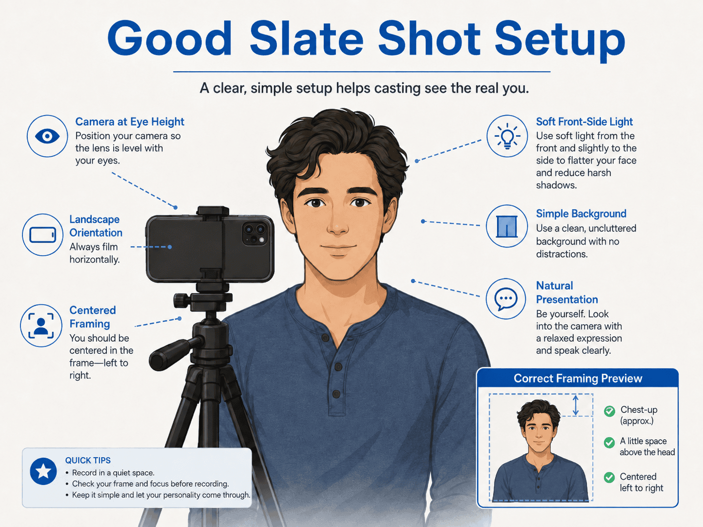 how to make a slate shot setup infographic