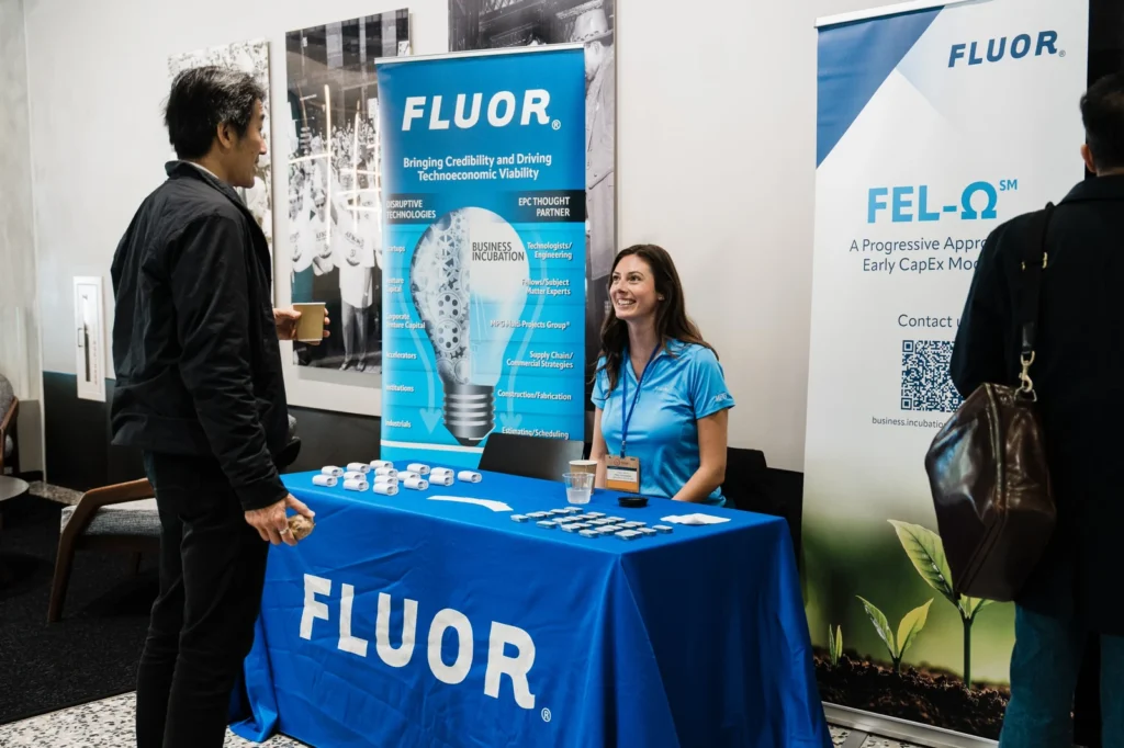 Climate tech exhibitor booth at the FOAK Summit