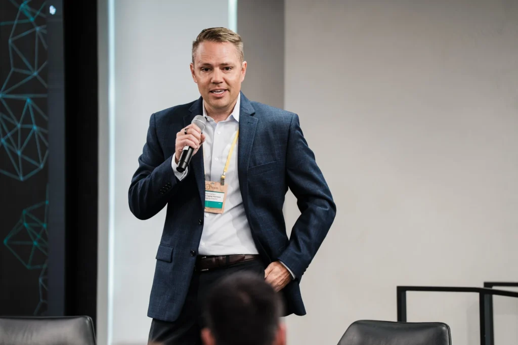 Conference speaker presenting at the FOAK Summit